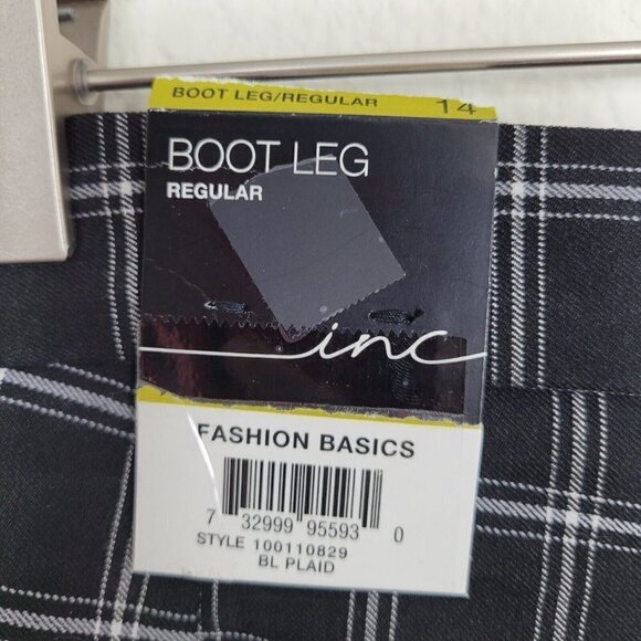 INC International Concepts Sz 14 Black Plaid Bootleg Pants Business Casual NWT - Picture 5 of 8